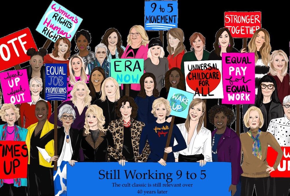 In the current moment, with the rights of women under full assault in the U.S., it is a distinctly odd feeling to watch clips from the film 9 to 5.
